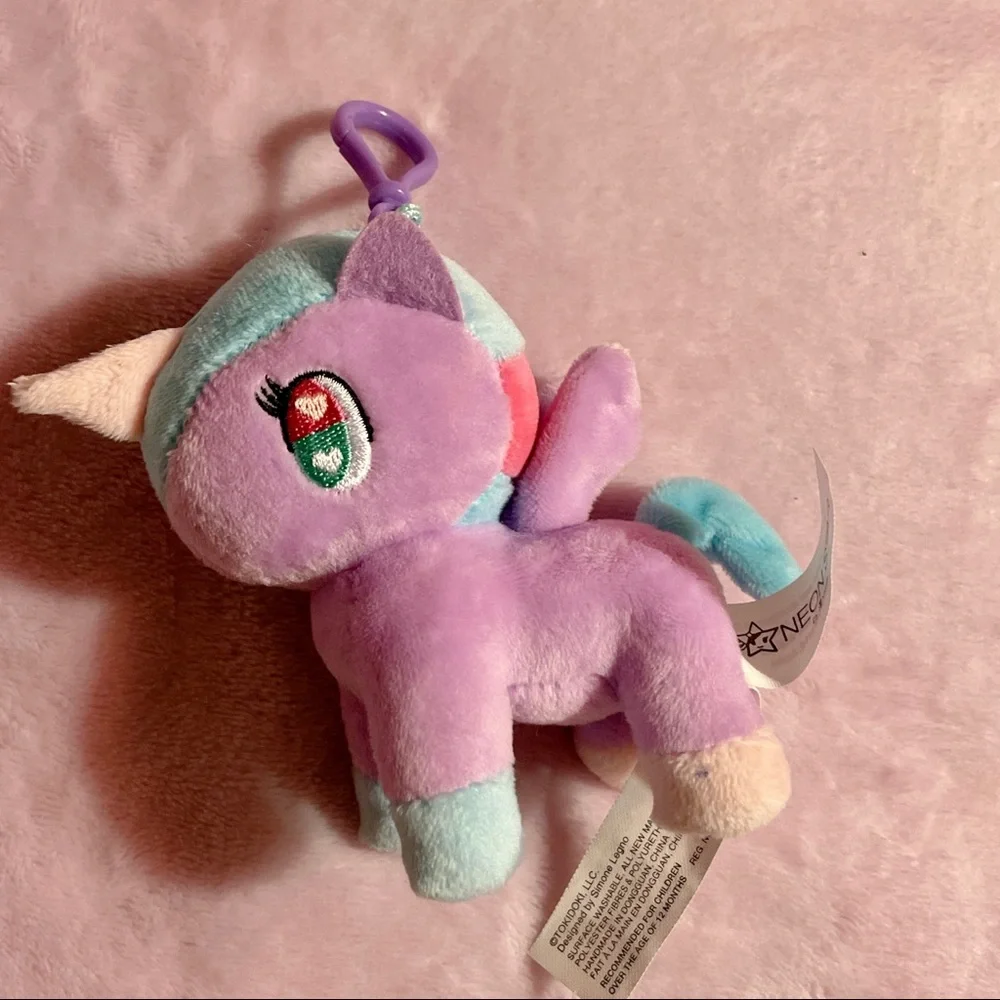 Tokidoki Neon Star Lily Violet Unicorno Plush Key Bag Clip-On NWOT - Picture 2 of 6